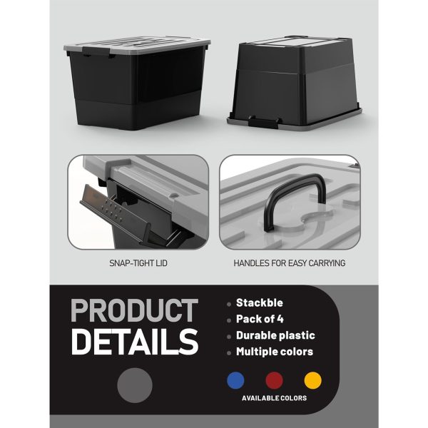 WYT 53 Quart Stackable Storage Bins
