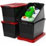 WYT 53 Quart Stackable Storage Bins Black and Red