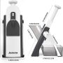 JINSHOME Safe Mandoline Slicer, Potato Vegetable Onion Slice, Julienne + Dicer for Vegetables, Kitchen Meal Prep & More with 30+ Presets & Thickness Adjuster Gray - Image 6
