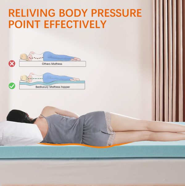 BEDLUXURY 3 inch Cooling Breathable Bamboo Cover