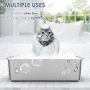 2 Pack 23.6" x 15.7" x 6" Deep & Extra Large Stainless Steel Cat Litter Boxes, High Sides Metal Cat Litter Box for Multi-Cats Big Cats XL Metal Litter Pan Tray, Non-Sticky, Easy Cleaning - Image 5