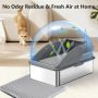 Stainless Steel Cat Litter Box, Extra Large Litter Boxes for Big Cats, XL Metal Cat Litter Box with Lid, Anti-Urine Leakage, Non-Sticky, Include Cat Mat and Litter Scoop - Image 7