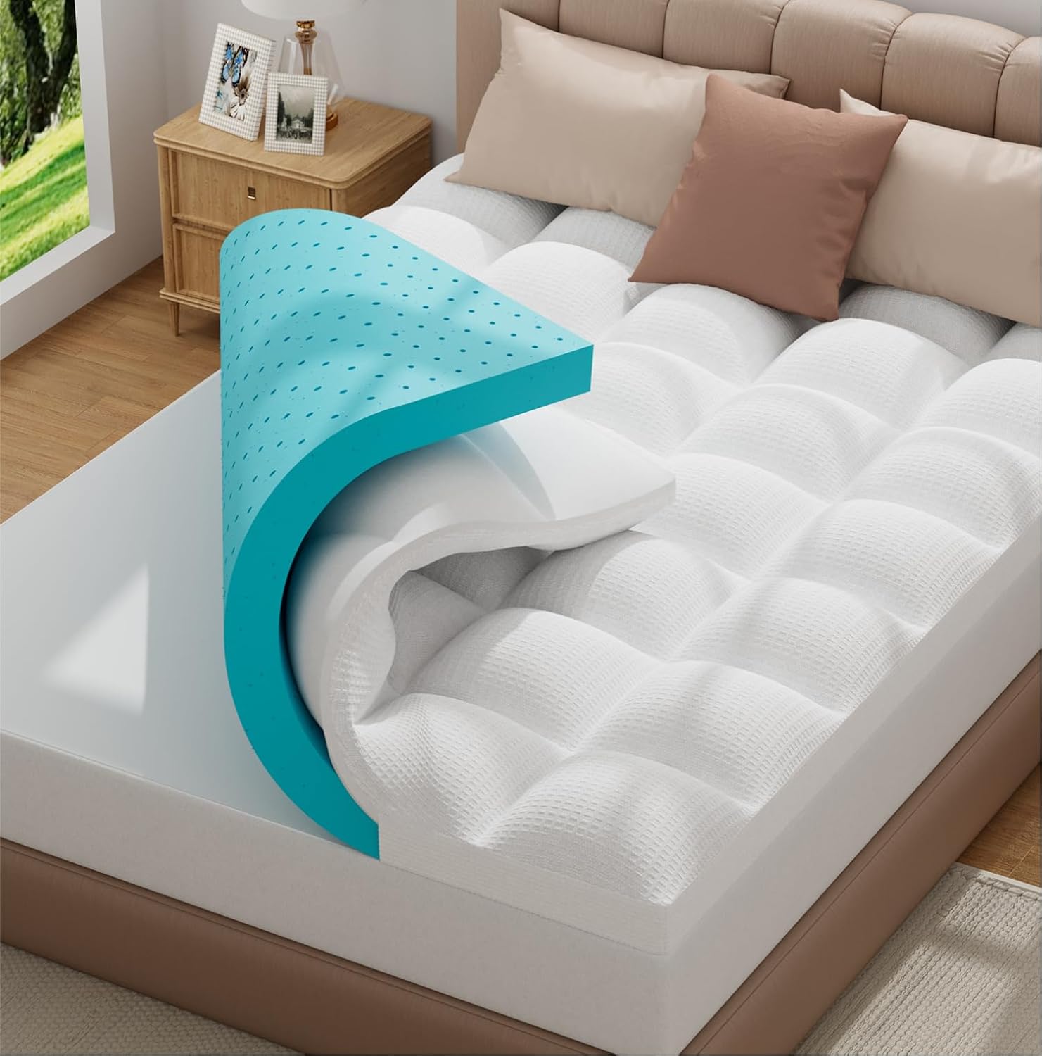 BEDLUXURY King Size Mattress Topper
