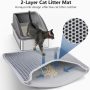 Stainless Steel Cat Litter Box, Extra Large Litter Boxes for Big Cats, XL Metal Cat Litter Box with Lid, Anti-Urine Leakage, Non-Sticky, Include Cat Mat and Litter Scoop - Image 3