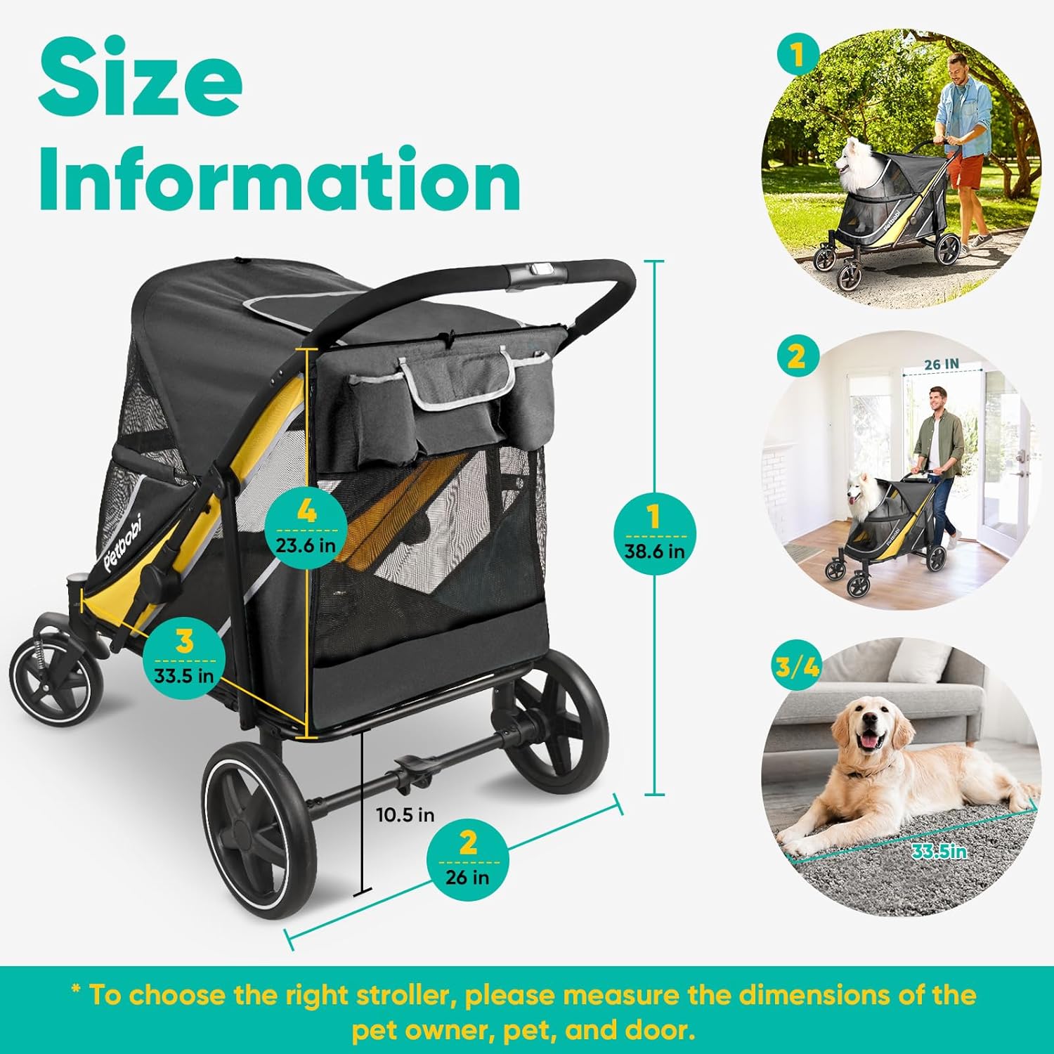 Petbobi Dog Stroller for Medium Dogs