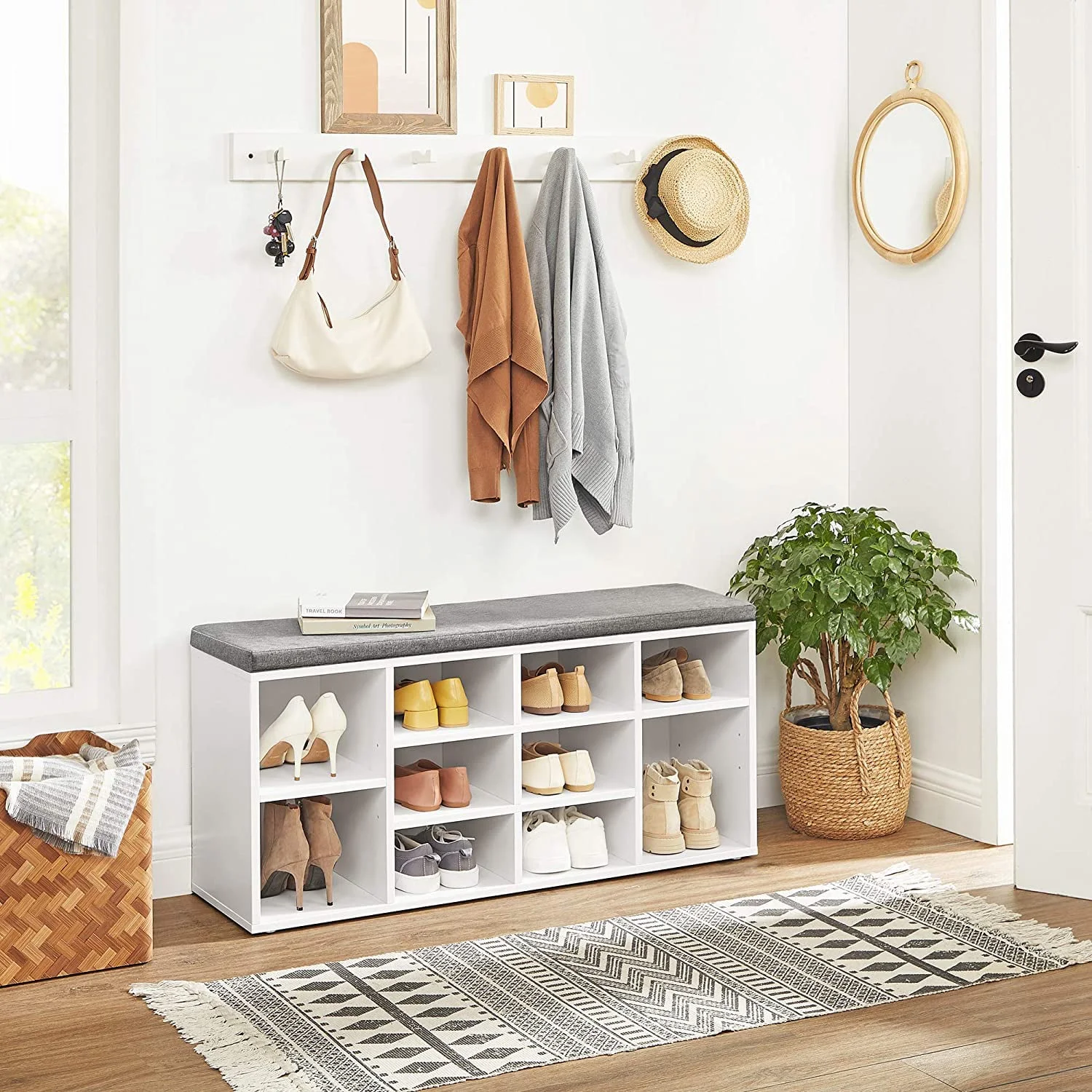 VASAGLE Shoe Bench with Cushion
