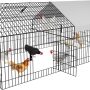 Metal Chicken Coop 87"×40" with Cover Chicken