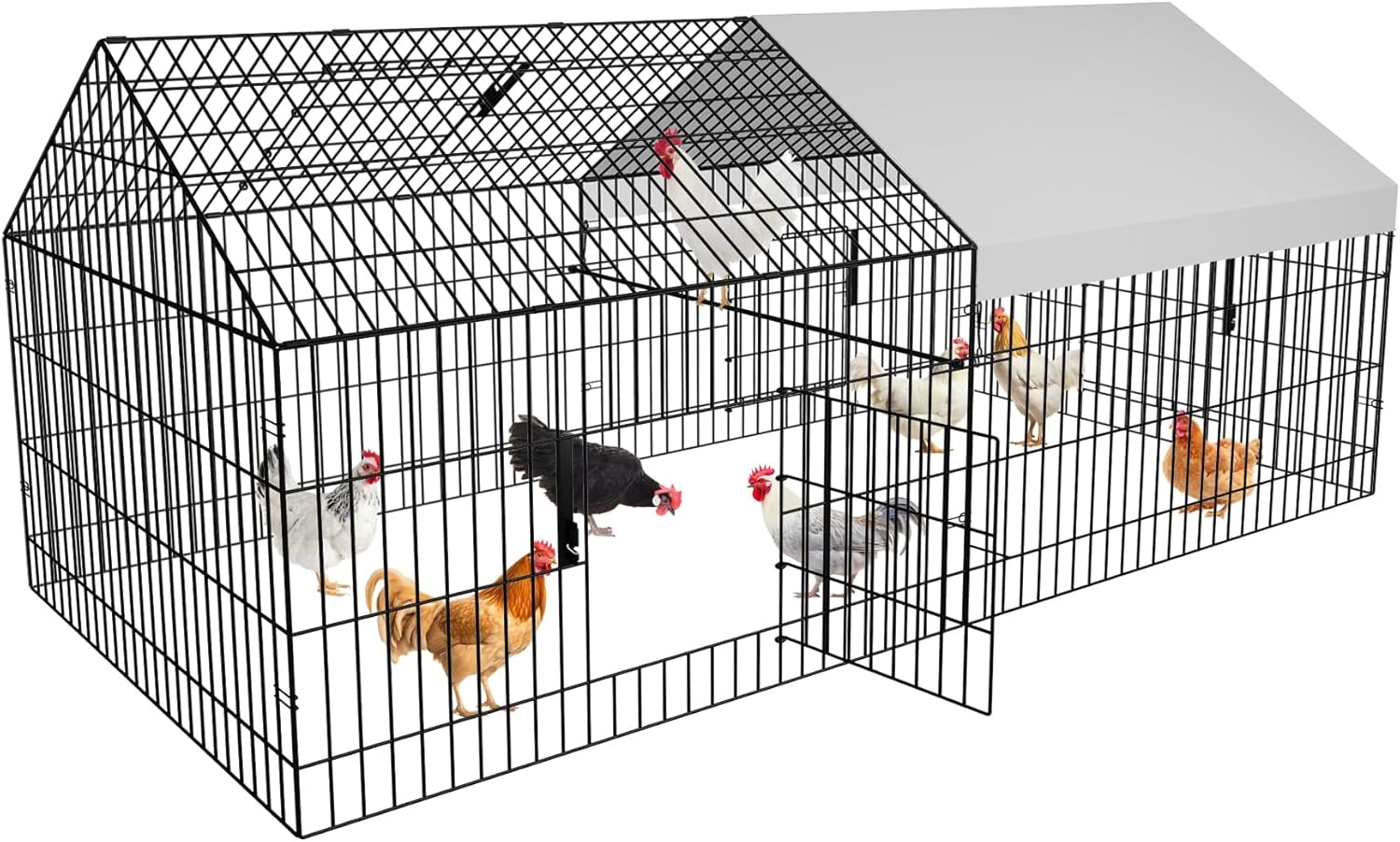 Metal Chicken Coop 87"×40" with Cover Chicken