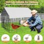 Metal Chicken Coop 87"×40" with Cover Chicken Run Pen for Yard Outdoor Large Portable Chicken Playpen Enclosure Rabbit Small Animal Dog Poultry Cat Cage Duck Coop Hen - Image 4