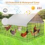 Metal Chicken Coop 87"×40" with Cover Chicken