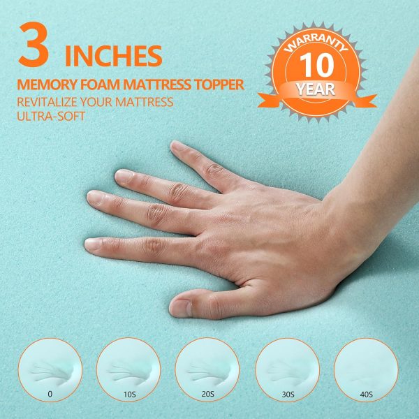 BEDLUXURY 3 inch Cooling Breathable Bamboo Cover