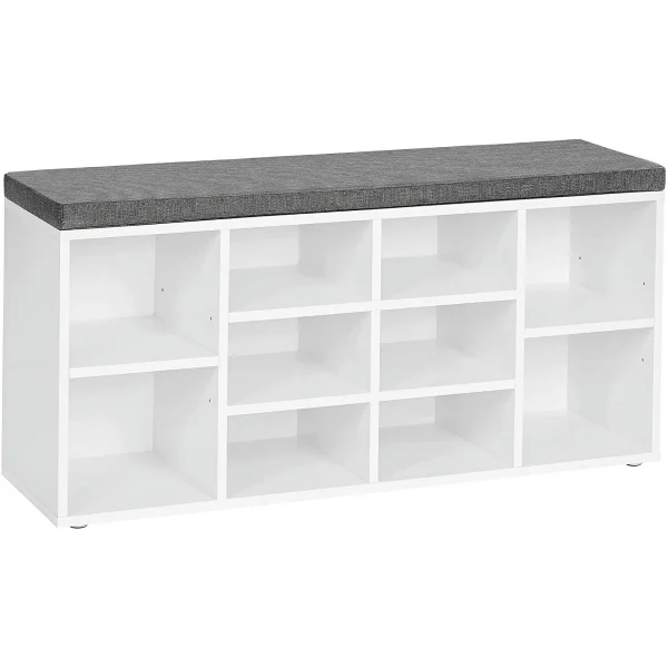 Shoe-Bench-Cushion-Storage-Padded-Seat-Entryway-10-Compartments-Bedroom-11-8-x-40-9-18-9-Inches-Cloud-White-Dove-Gray-ULHS10WT_8cbc28ae-0a43-40ef-bfe6-28a9e2a22b29.a6a99a895b383 VASAGLE Shoe Bench with Cushion
