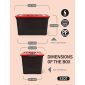 WYT 53 Quart Stackable Storage Bins Black and Red