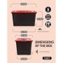 WYT 53 Quart Stackable Storage Bins Black and Red