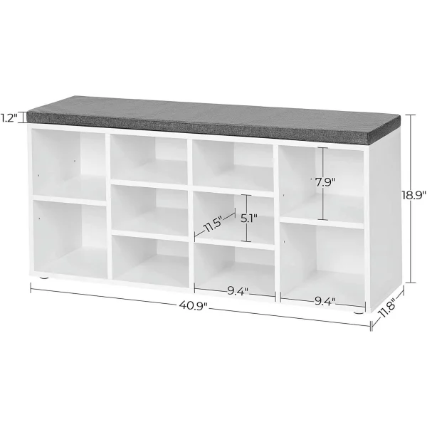 VASAGLE Shoe Bench with Cushion